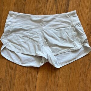 White Lululemon speed up shorts
